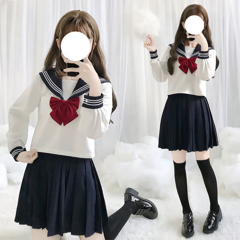 サブカル 服 地雷系 通販 セーラー服 オールインワン 半袖 長袖 ボウタイリボン ソックス付き 闇かわいい ロリィタ コスプレ 甘め