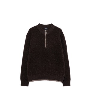 UNUSED / US2568 ZIP PULLOVER KNIT(DARK BROWN)