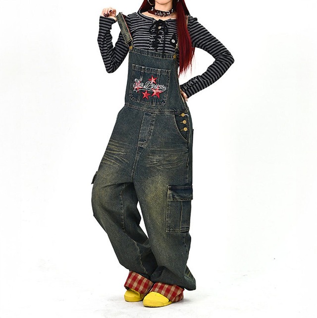 スターロゴデニムカーゴサロペット 1col   R01783