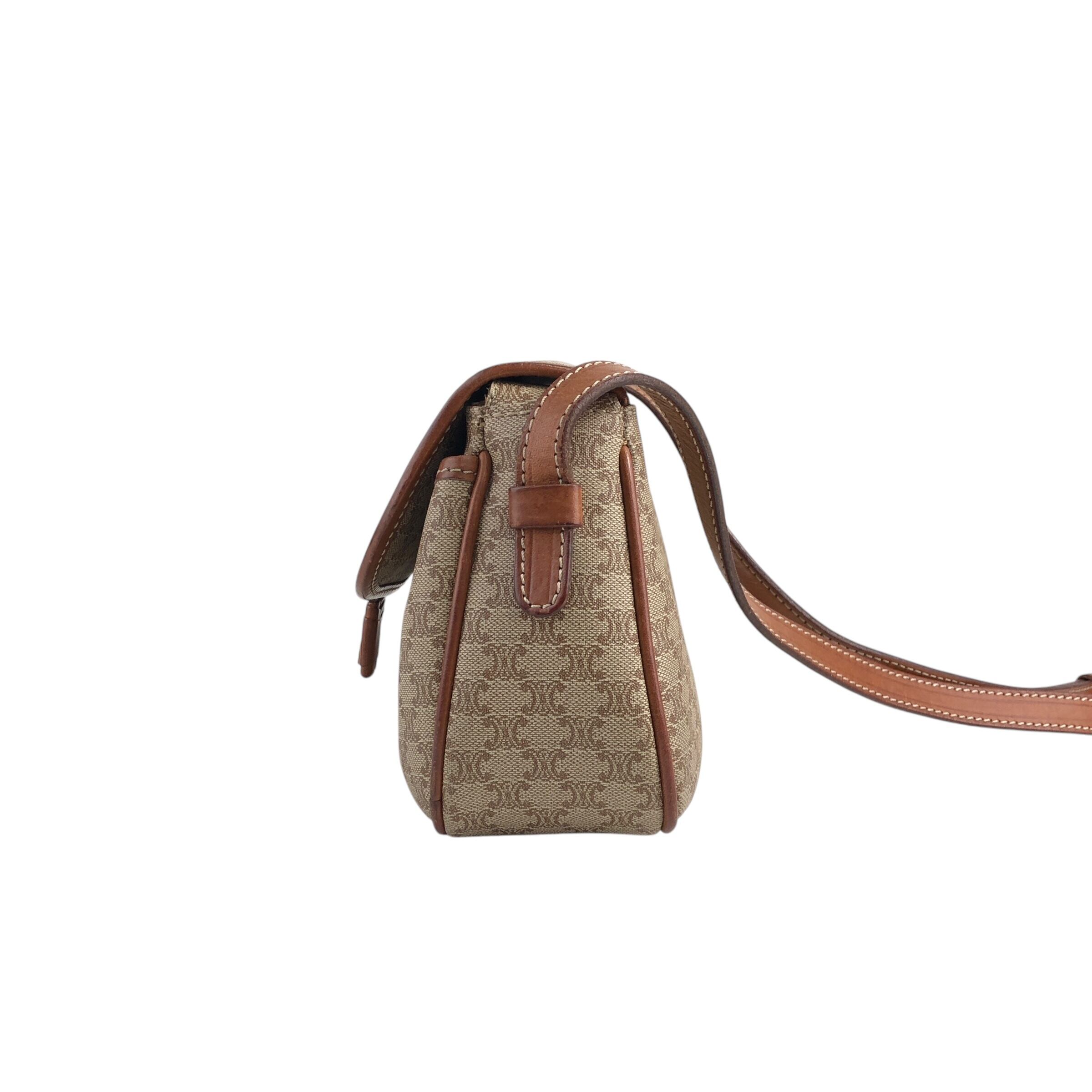 CELINE セリーヌ マカダム ショルダーバッグ ベージュ ブラゾン型押し CELINE セリーヌ マカダム ショルダーバッグ ベージュ ブラゾン型押し