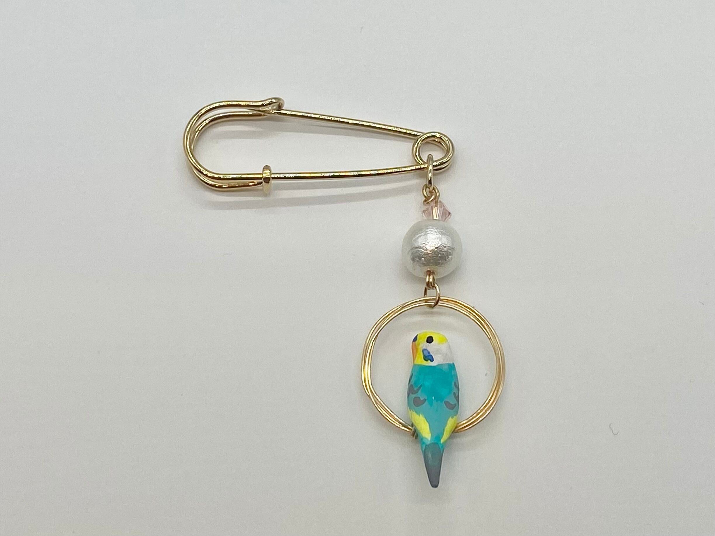 セキセイインコ(レインボー)ブローチ