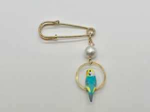 セキセイインコ(レインボー)ブローチ