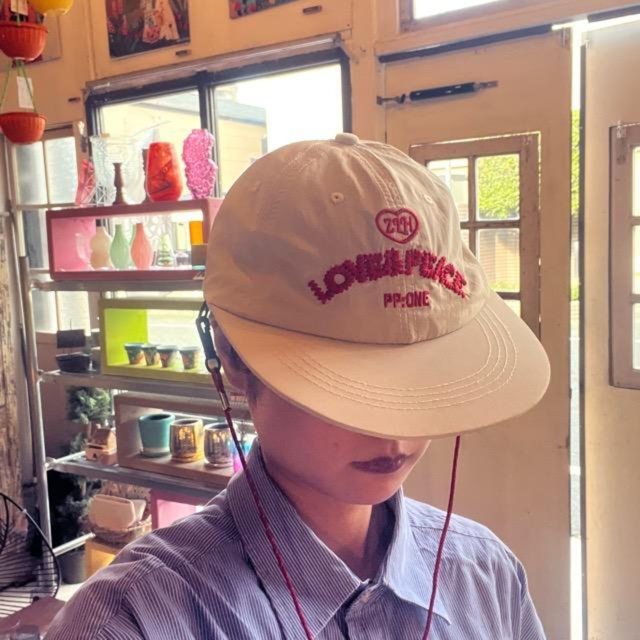 TOPANGA Accessory　Love & Peace String Cap　ラブ＆ピース　紐付きキャップ　Cap　キャップ　帽子　