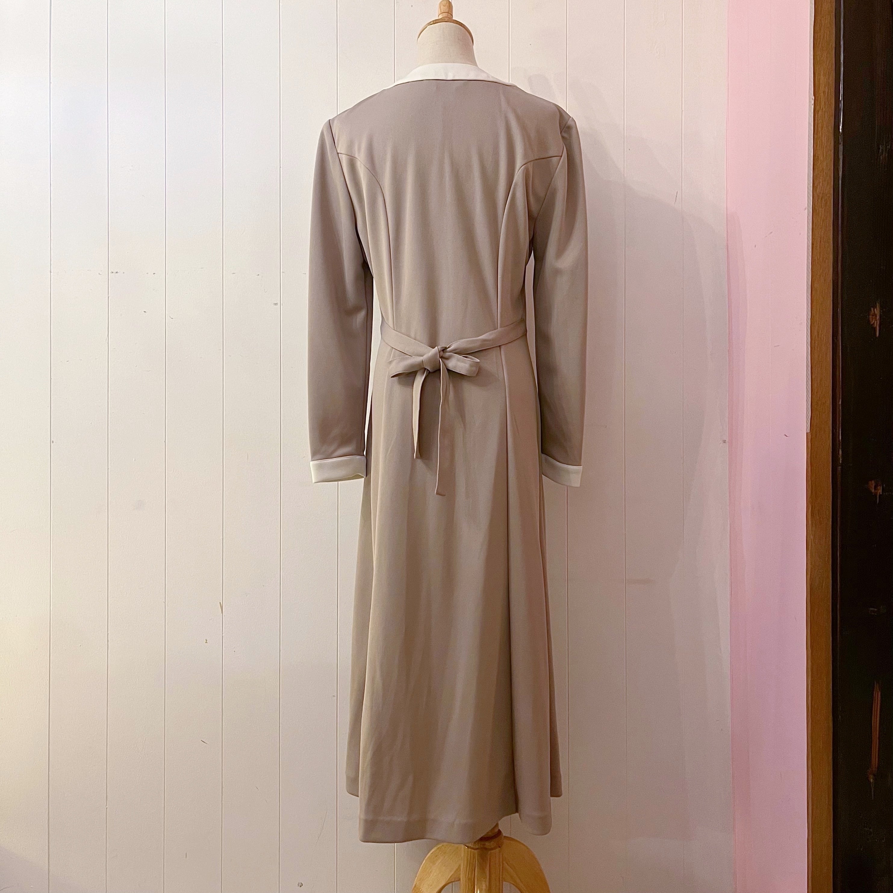 sand beige white cuffs one-piece