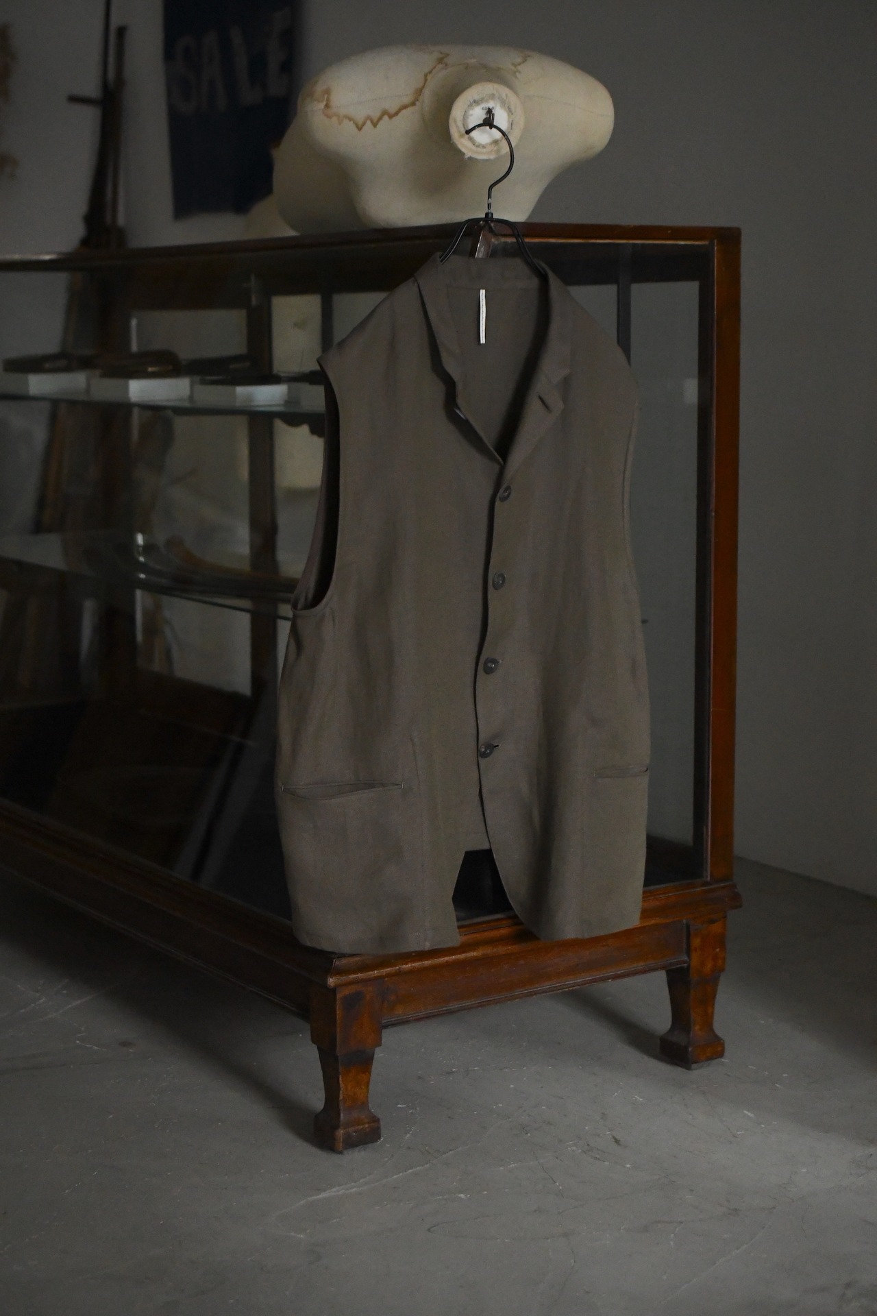 m’s braque / STAND UP COLLAR GILET (Mocha)