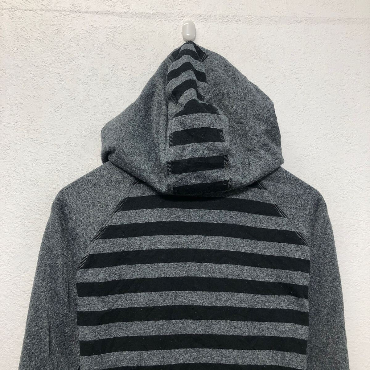 adidas プリント スウェット パーカー アディダス M グレー ボーダー