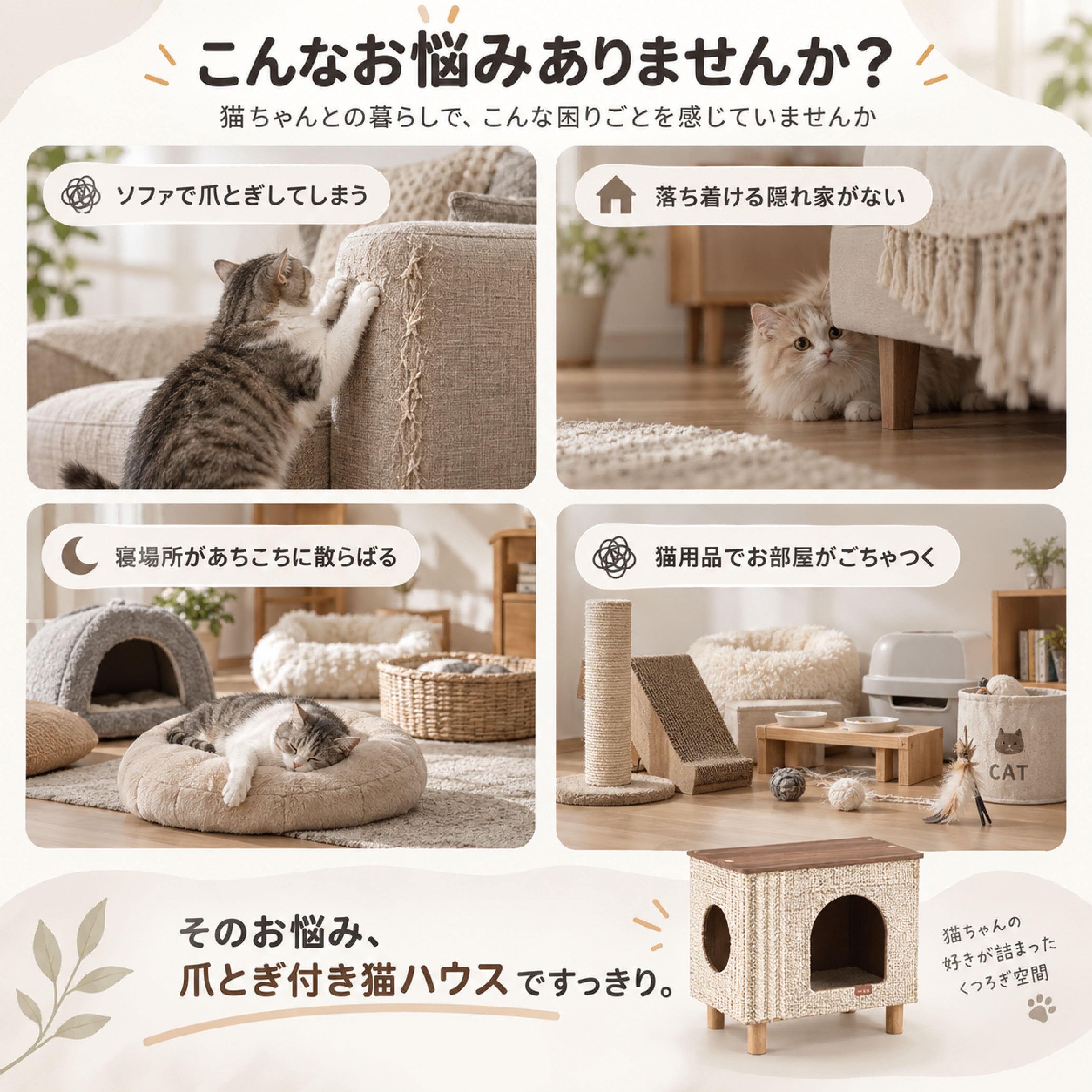 キャットハウス HY 1241 .猫爪とぎハウス 猫ハウス 猫ベッド 爪とぎ 猫用ベッド 猫の家