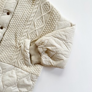 Quilting docking knit blouson (ivory)