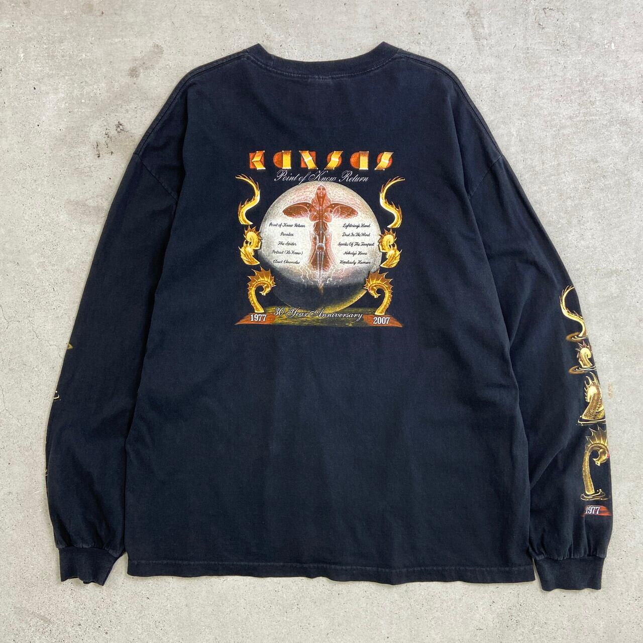 00年代 KANSAS ロングTシャツ ロンT バンドTシャツ バンT メンズ2XL 