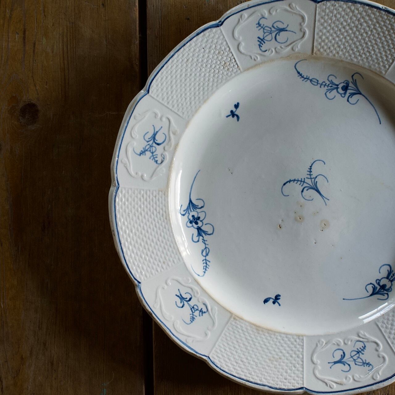 フランスアンティークプレート フランスアンティークプレート GIEN ジアン あざみ柄 アンティーク食器