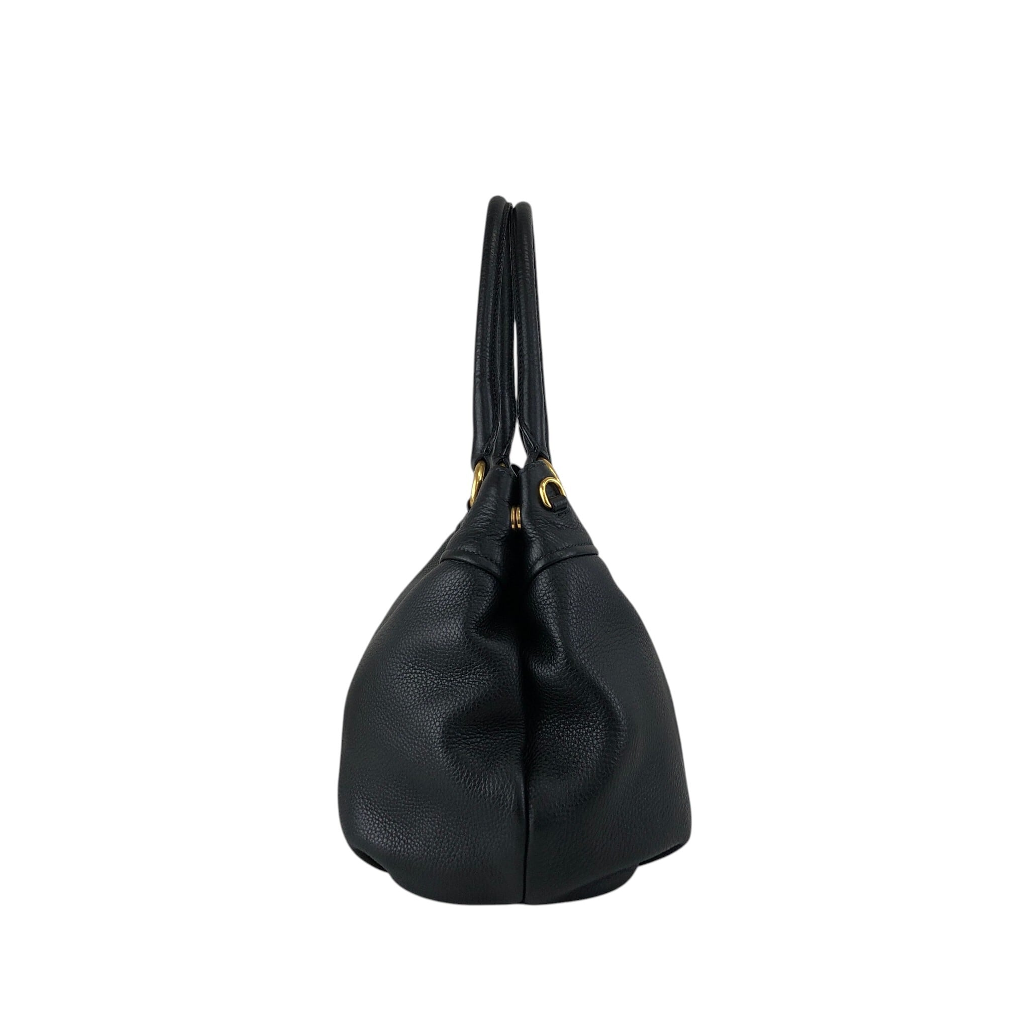 PRADA プラダ ショルダーバッグ ブラック ロゴ レザー vintage