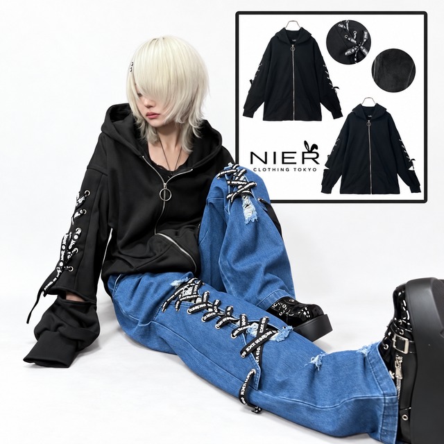 防寒裏起毛SLEEVE ZIP×LACE-UP ZIP OUTER