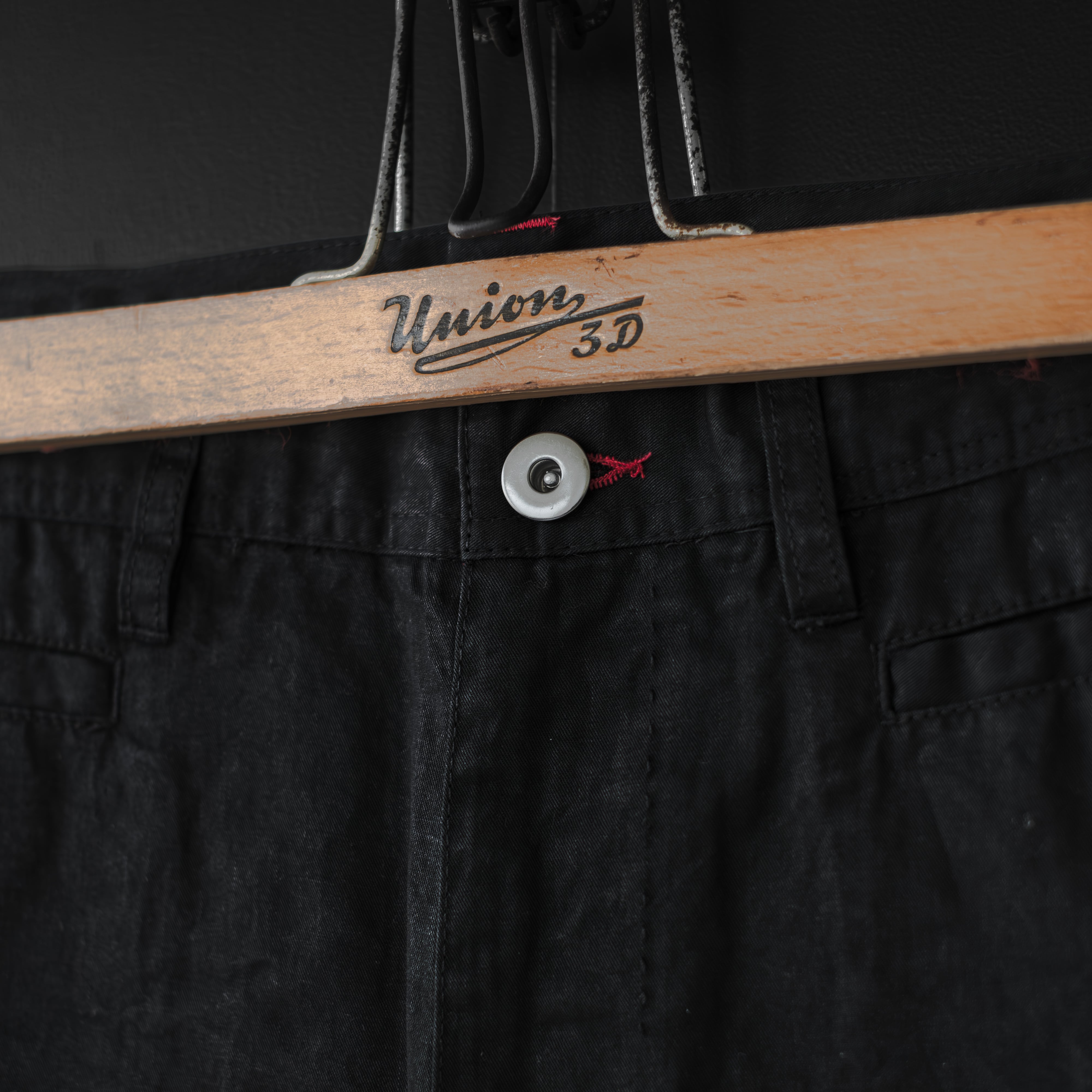 unre:count】 AMF stitch paraffin cotton pants (black) | dros dro