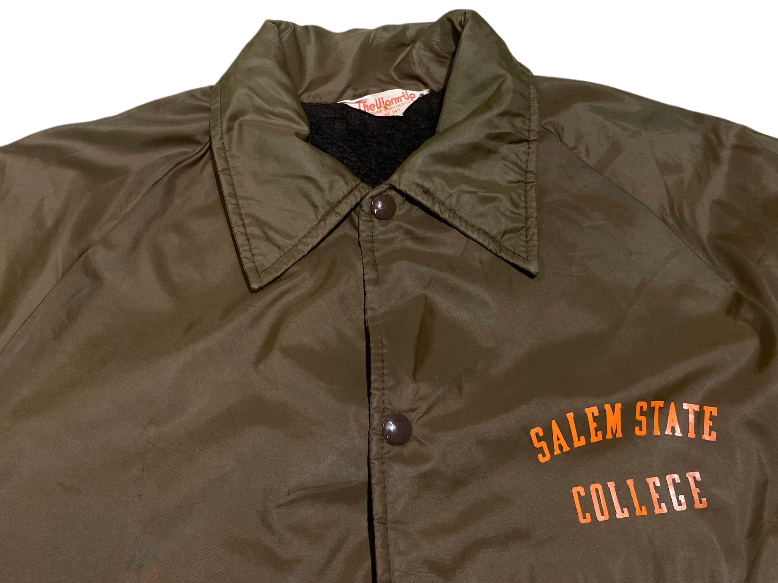 70s【USA】The Warm-UpナイロンコーチジャケットL古着L 70s The Warm-Up SALEM STATE COLLEGE 裏ボア ナイロン コーチ