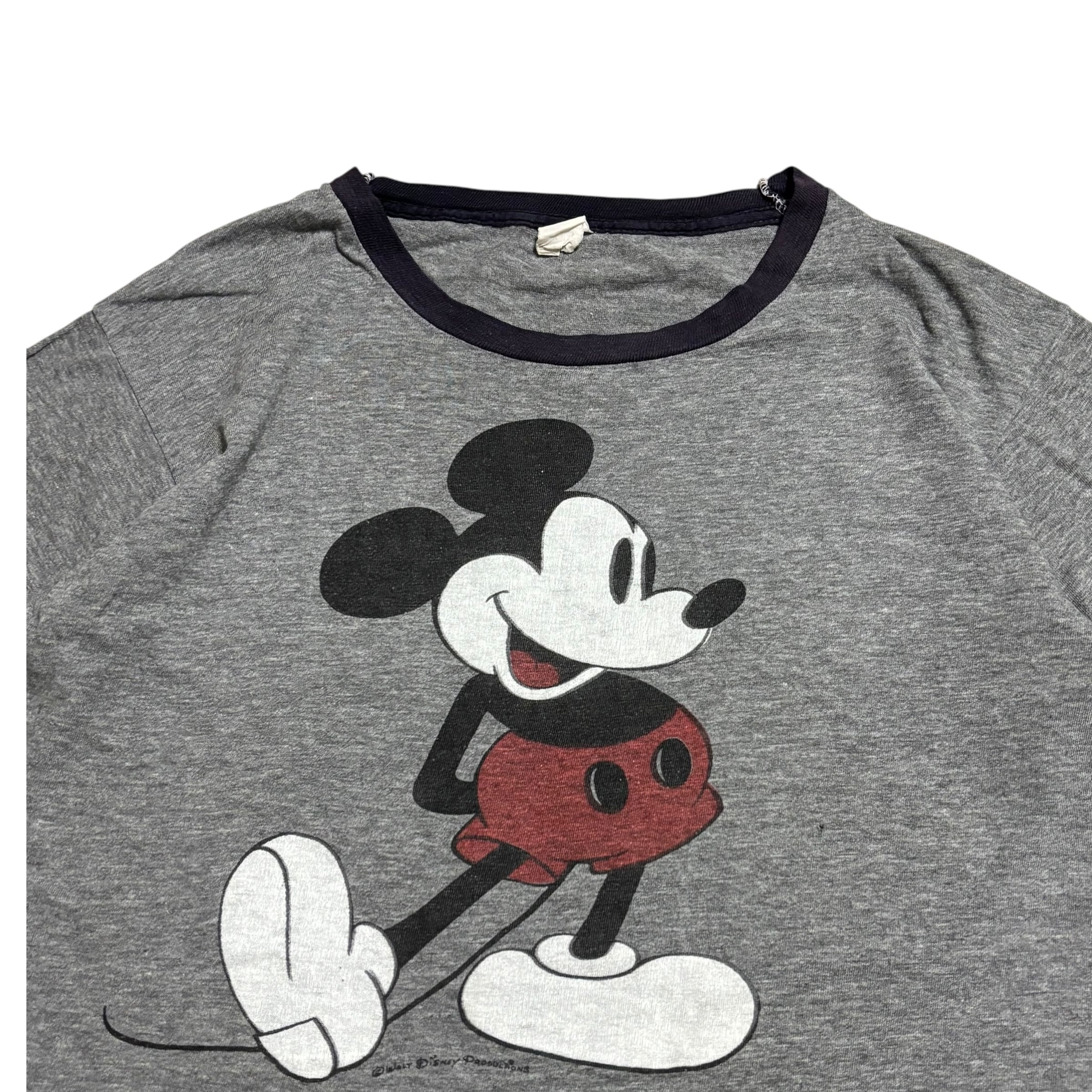 70s 80s DISNEY MICKEY MOUSE リンガー Tシャツ ディズニー ミッキー