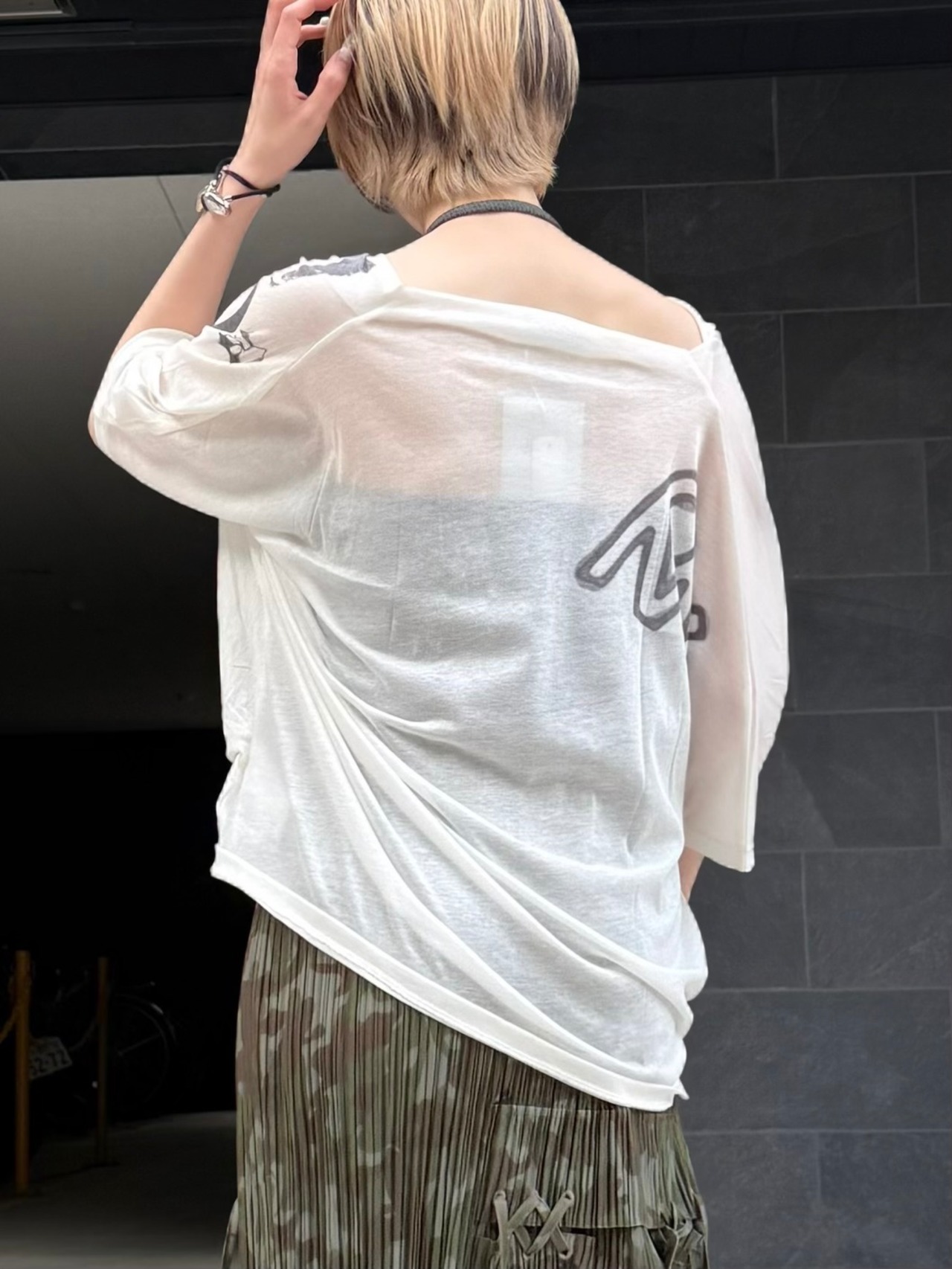 【26SS】OPEN YY オープン ワイワイ / PHONETIC COWL NECK TEE - 2