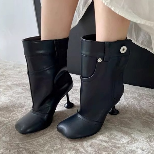 ボタン アンクル ヒール ブーツ 239464