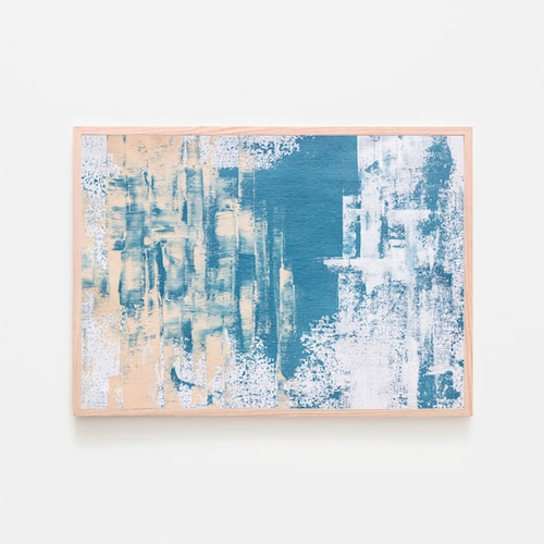 ブルー系アブストラクト / アートポスター 写真 インテリア 2L〜 アクリル画 絵画 抽象画 青 白 テクスチャー