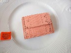 三つ折り財布（マット蛇）サーモンピンク