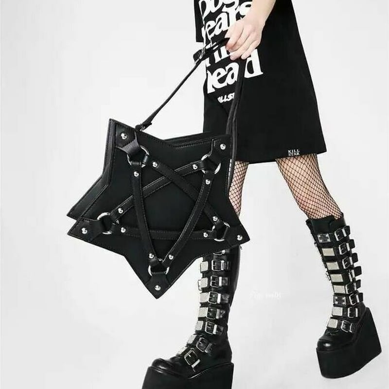 【即納】 サブカル系 五芒星バッグ ショルダーバッグ ペンタグラム パンクファッション