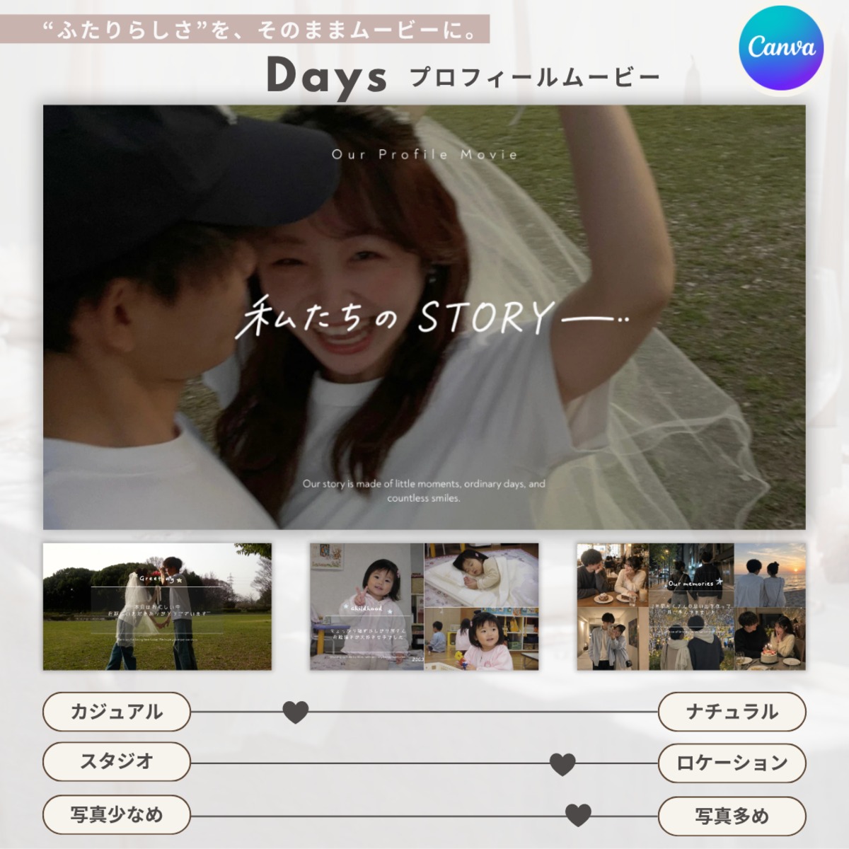 【オーダーページ】るぅ@プロフ有 Days」 プロフィールムービー | ALLIE WEDDING