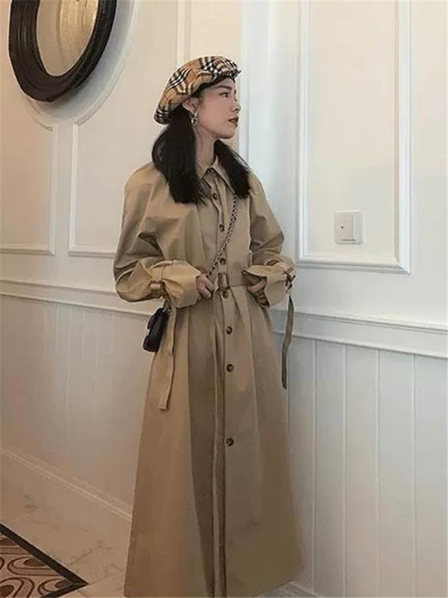 自社生産-高品質!韓国ファッション トレンチコート 新品 カジュアル 気質 ゆったりする バンディング