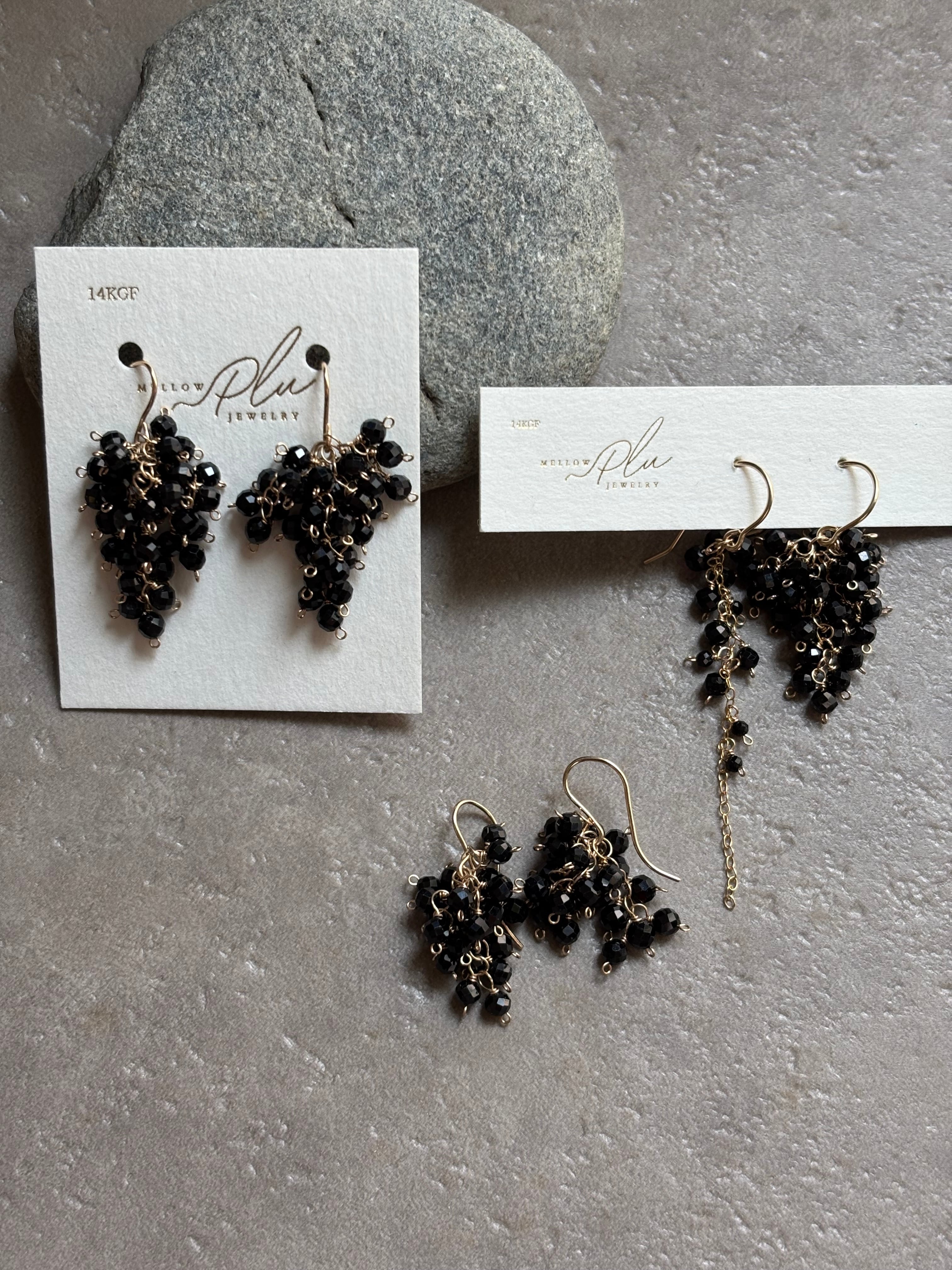 14kgf》ブラックスピネルの実りのピアス 大 | mellow PLU