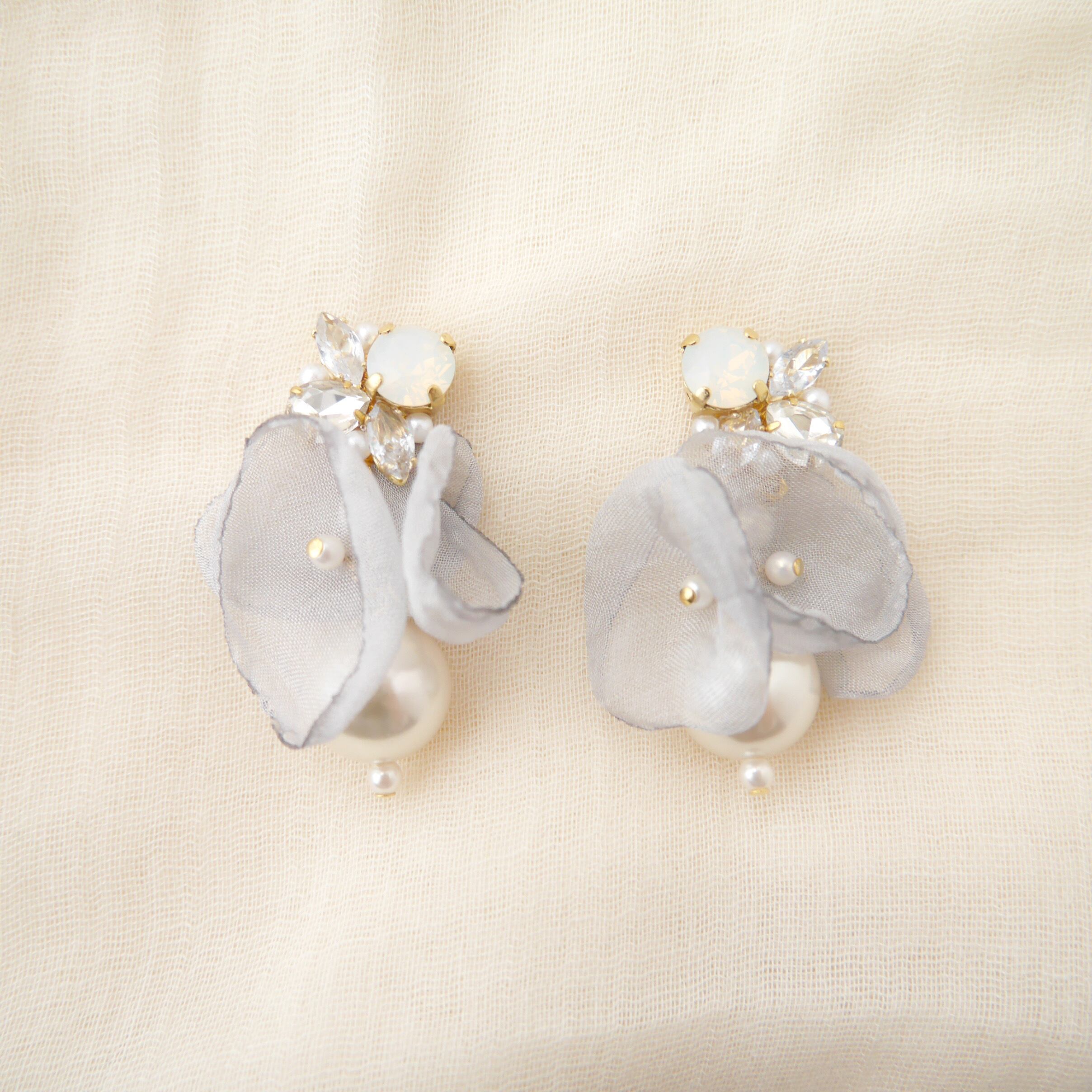 シフォンパールビジュー〈グレー〉