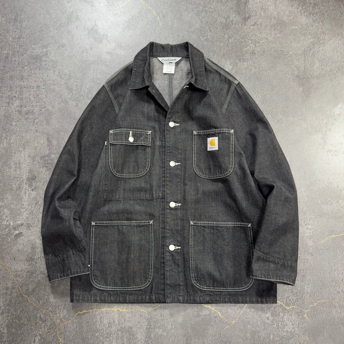 carhartt black denim cover all Yarn-dyed Msize カーハート 先染め