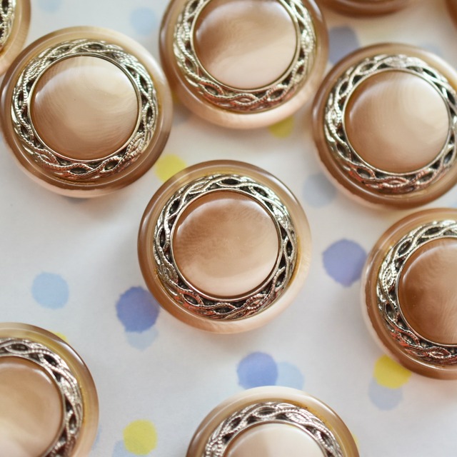 マーブルベージュ シルバーリング 23㎜