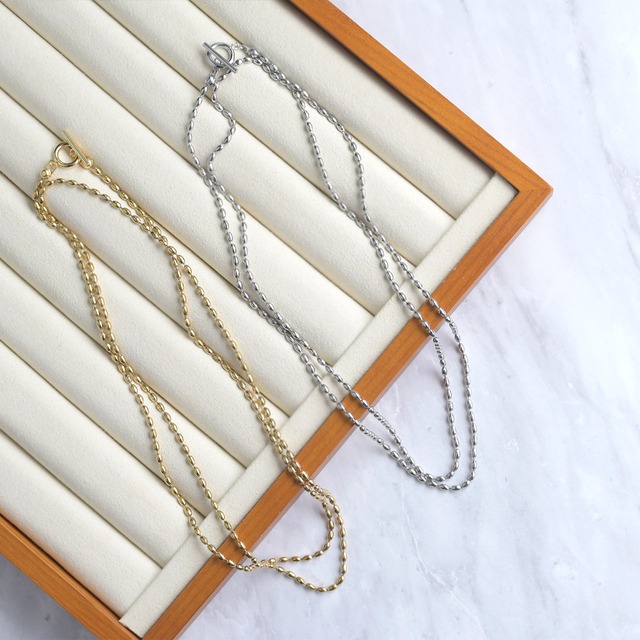 オーバルチェーン 90cm ロング ネックレス  / 楕円形 サージカルステンレス製 90cm pe-176