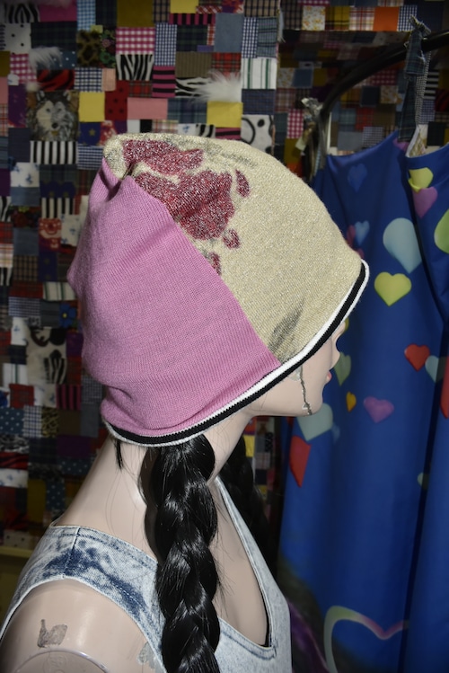 NETSU – Patchwork Floral Knit Beanie