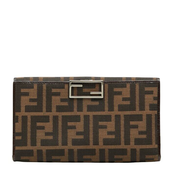 FENDI フェンディ ペカン PVC レザー シングルホック 長財布 ブラック FENDI フェンディ ペカン PVC レザー シングルホック 長財布 ブラック