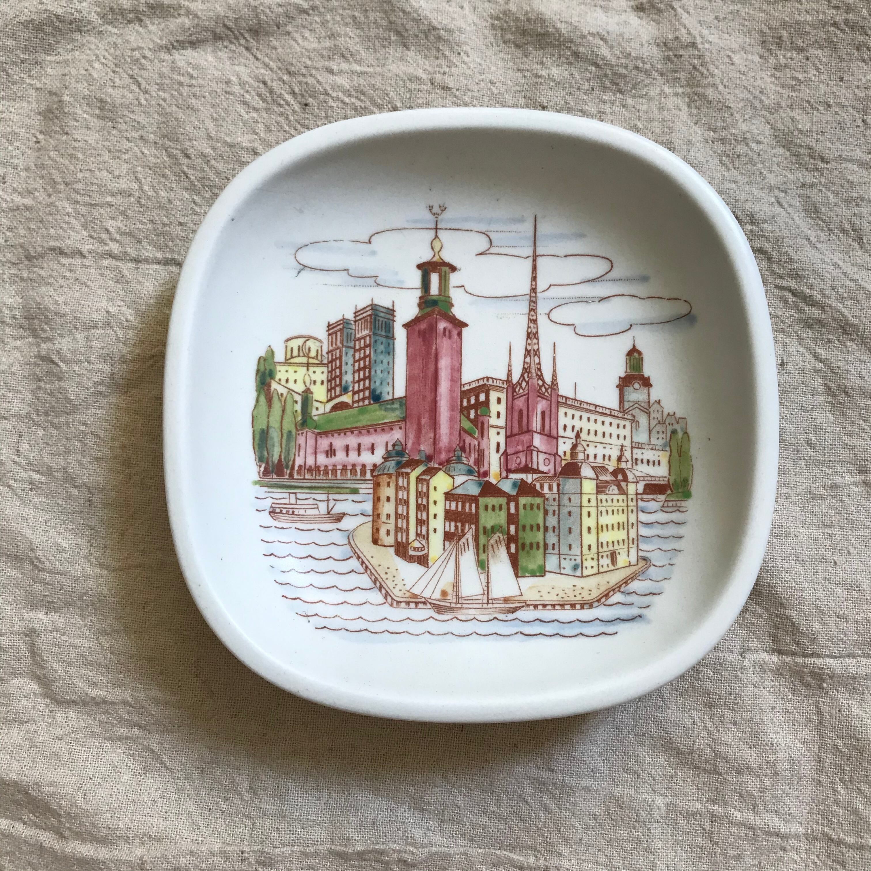 ストックホルムの風景の皿