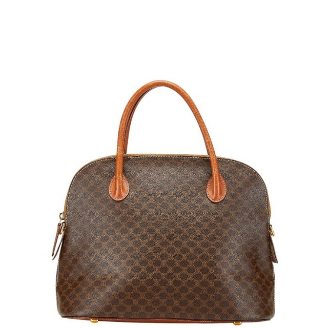 セリーヌ マカダム ハンドバッグ ブラウン PVC レザー レディース CELINE 【中古】