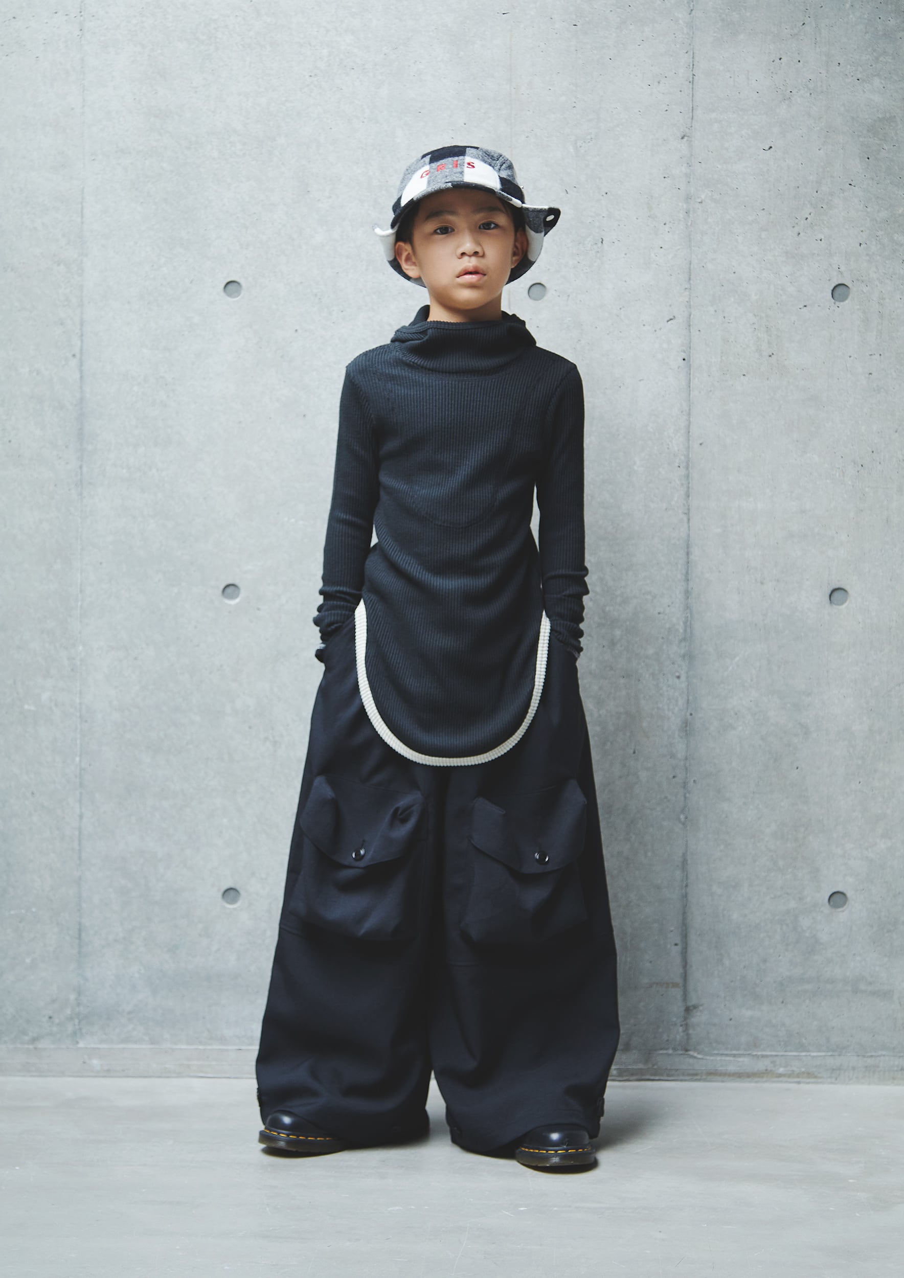 Balaclava rib t-shirt_S/Mサイズ | GRIS BLACK