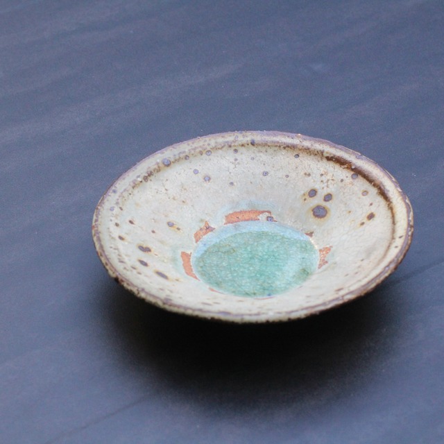 井上茂 荒ヒビ粉引皿 17.5cm 【Ｃ】