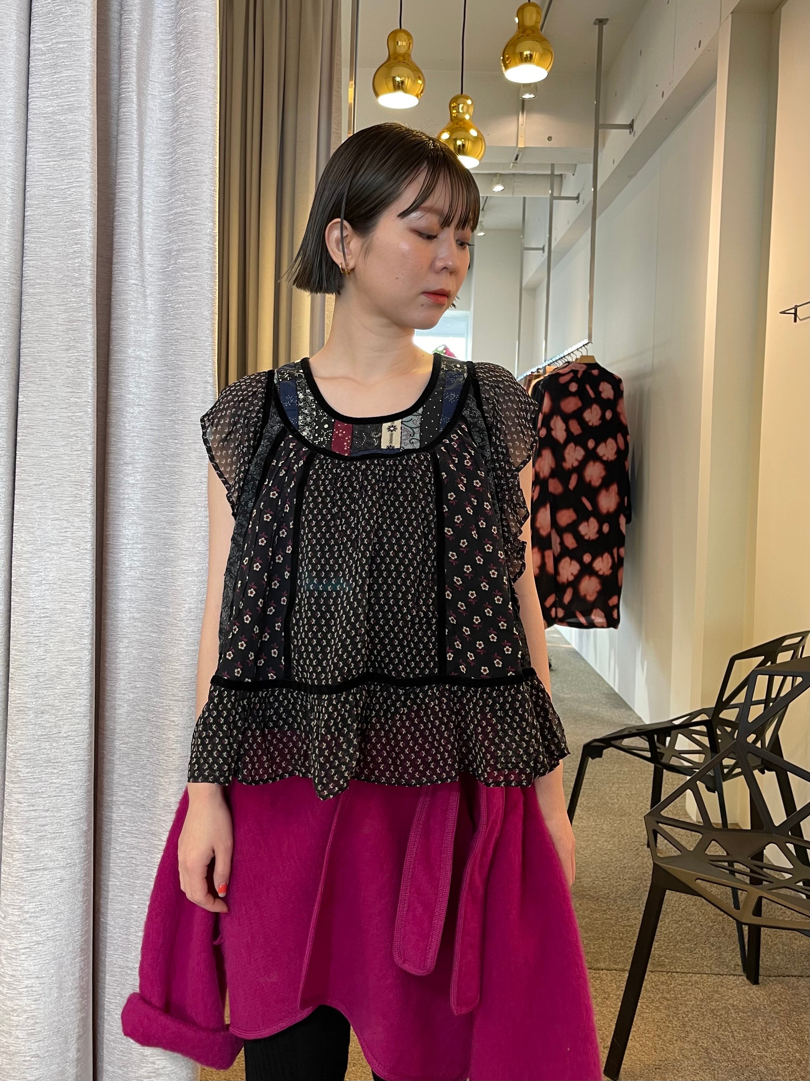 23SS】Sea New York シーニューヨーク/ALANI PRINT FLUTTER SLV TOP