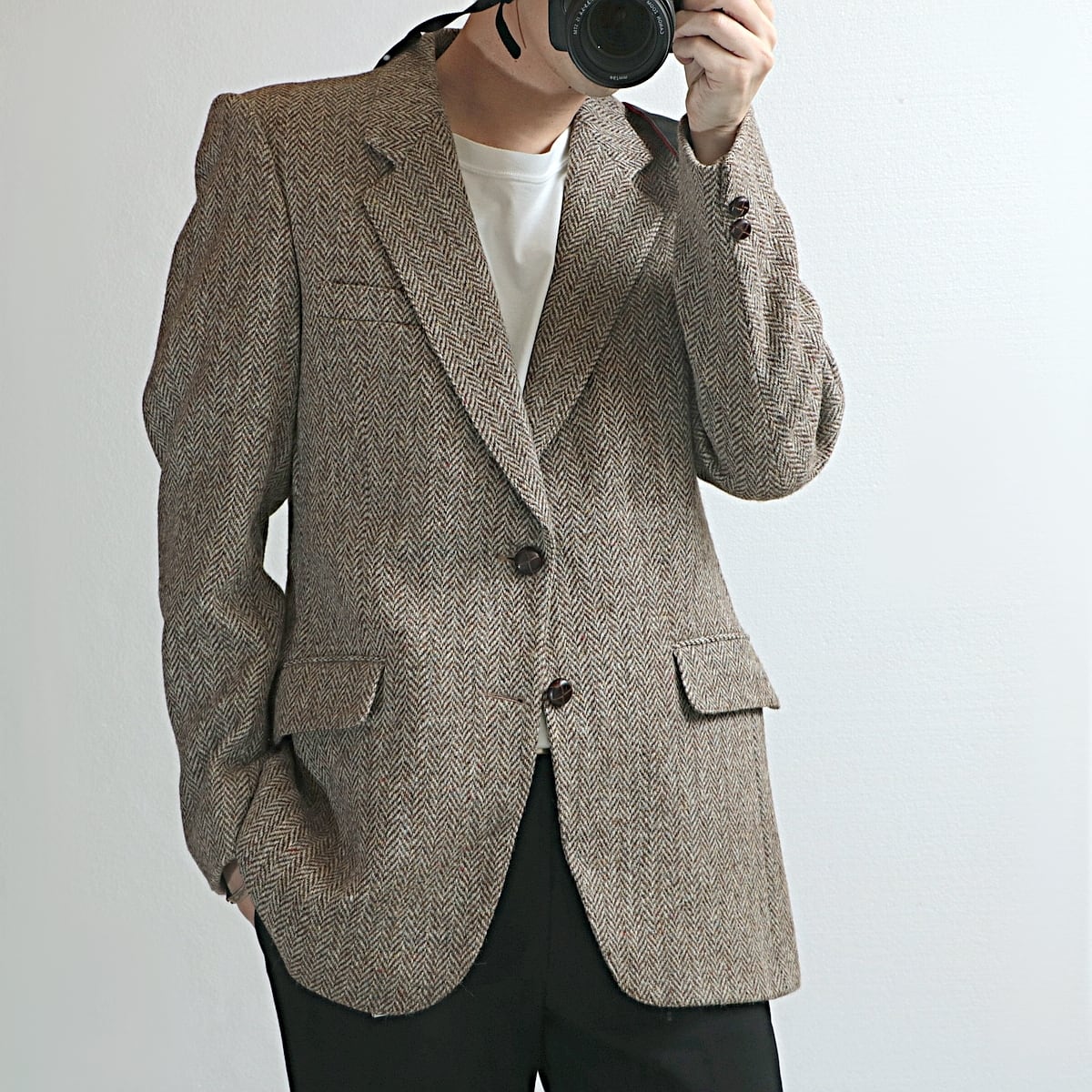 90s Leishman ハリスツイード ウール テーラード ジャケット 古着 used