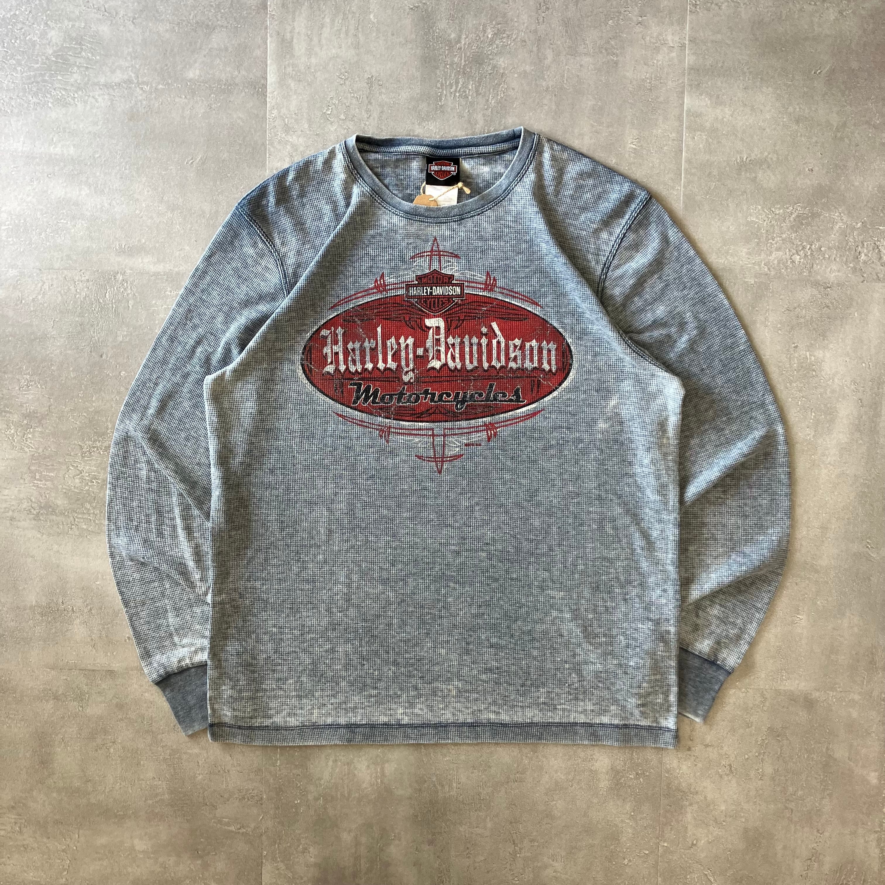 Harley-Davidson ハーレーダビッドソン ロングスリーブTee サーマル 両面プリント フェード XL No.2223