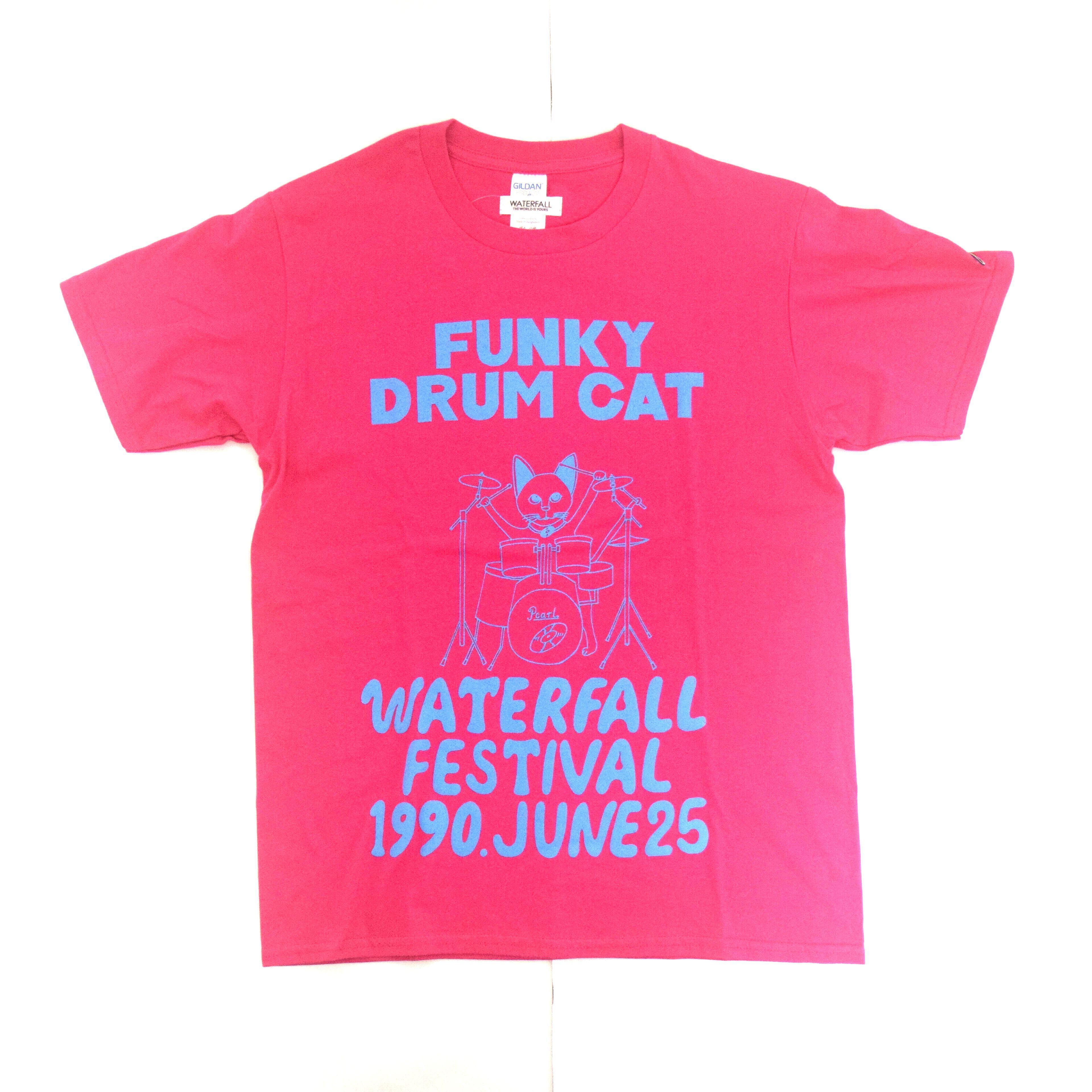 猫ドラム」レコードワッペン猫ツアーTシャツ 2022SS新色 ピンク 猫ドラム」レコードワッペン猫ツアーTシャツ 2022SS新色 ピンク