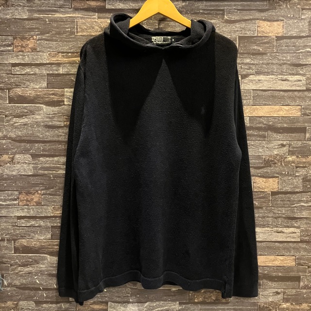 #RALPH LAUREN LINEN/COTTON KNIT PARKA NAVY 1990'S OLD