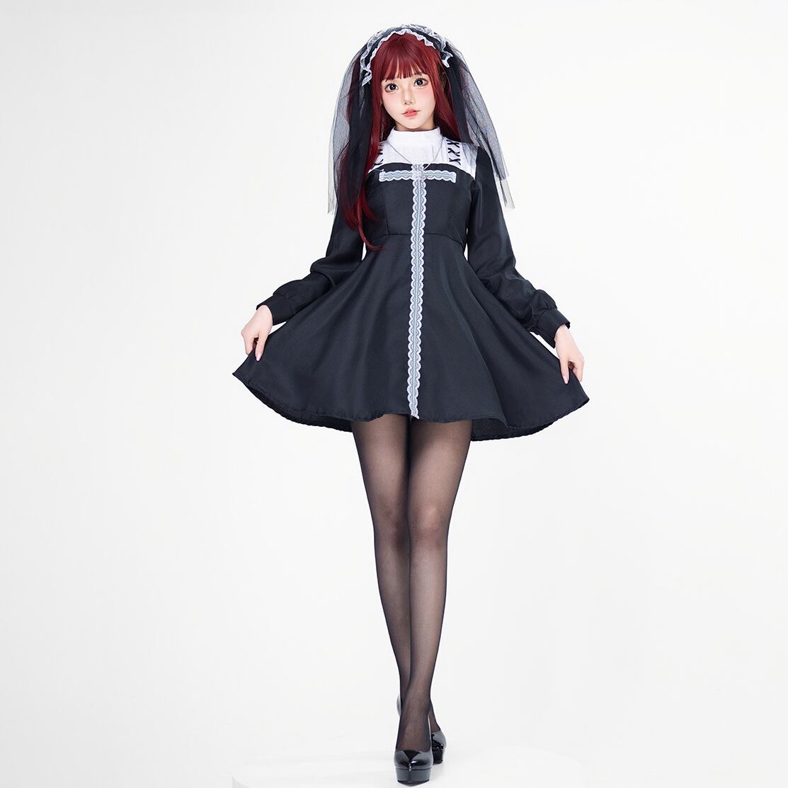 3点セット】ハロウィン コスプレ ホラー 個性派 シスター ナイト