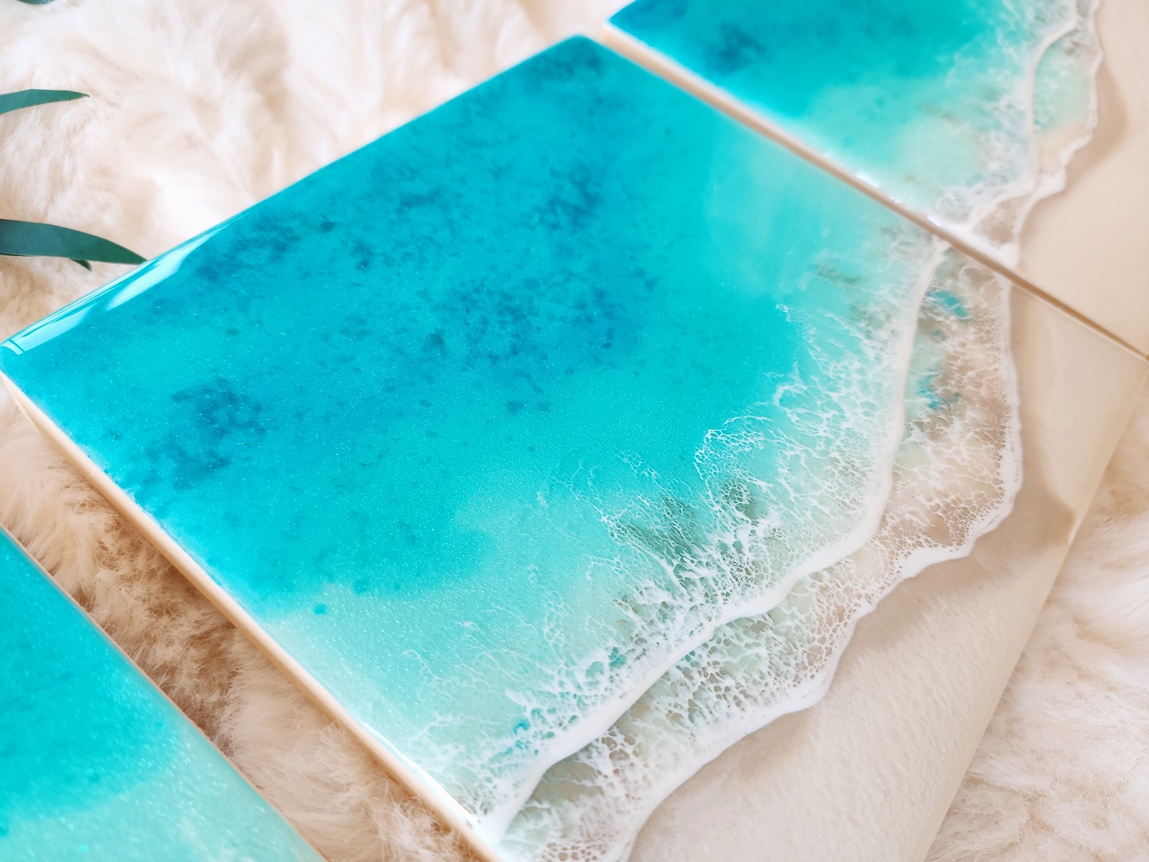 463.オーシャンレジンアート 3連パネル | Leaf Edgez