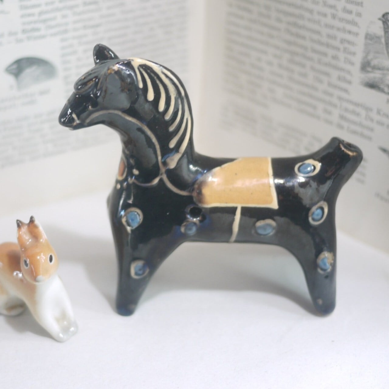 馬の土笛 スリップウェア オピシュニャ陶器 USSRウクライナ