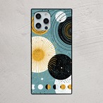 受注生産 iPhoneケース 太陽と月のブルー星図｜天体図風 STAR058A