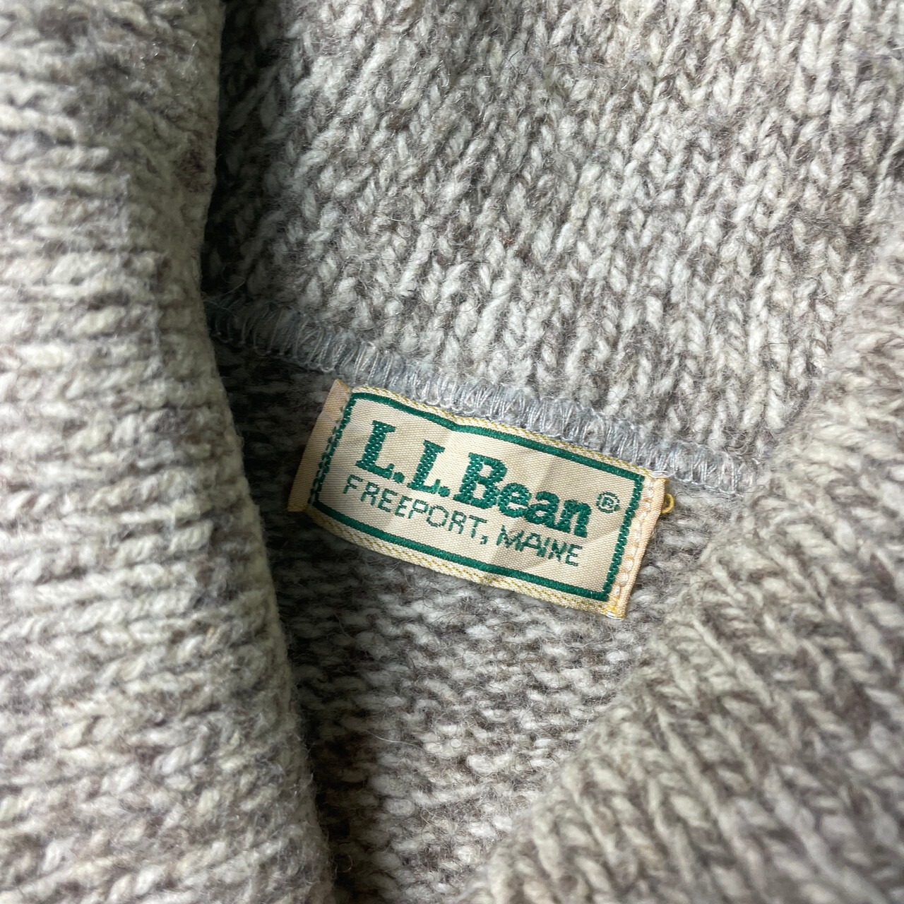 80年代 L.L.Bean エルエルビーン ウールニットセーター ショールカラー 