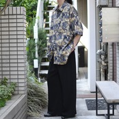 wide silhouette stripe sheer pants black