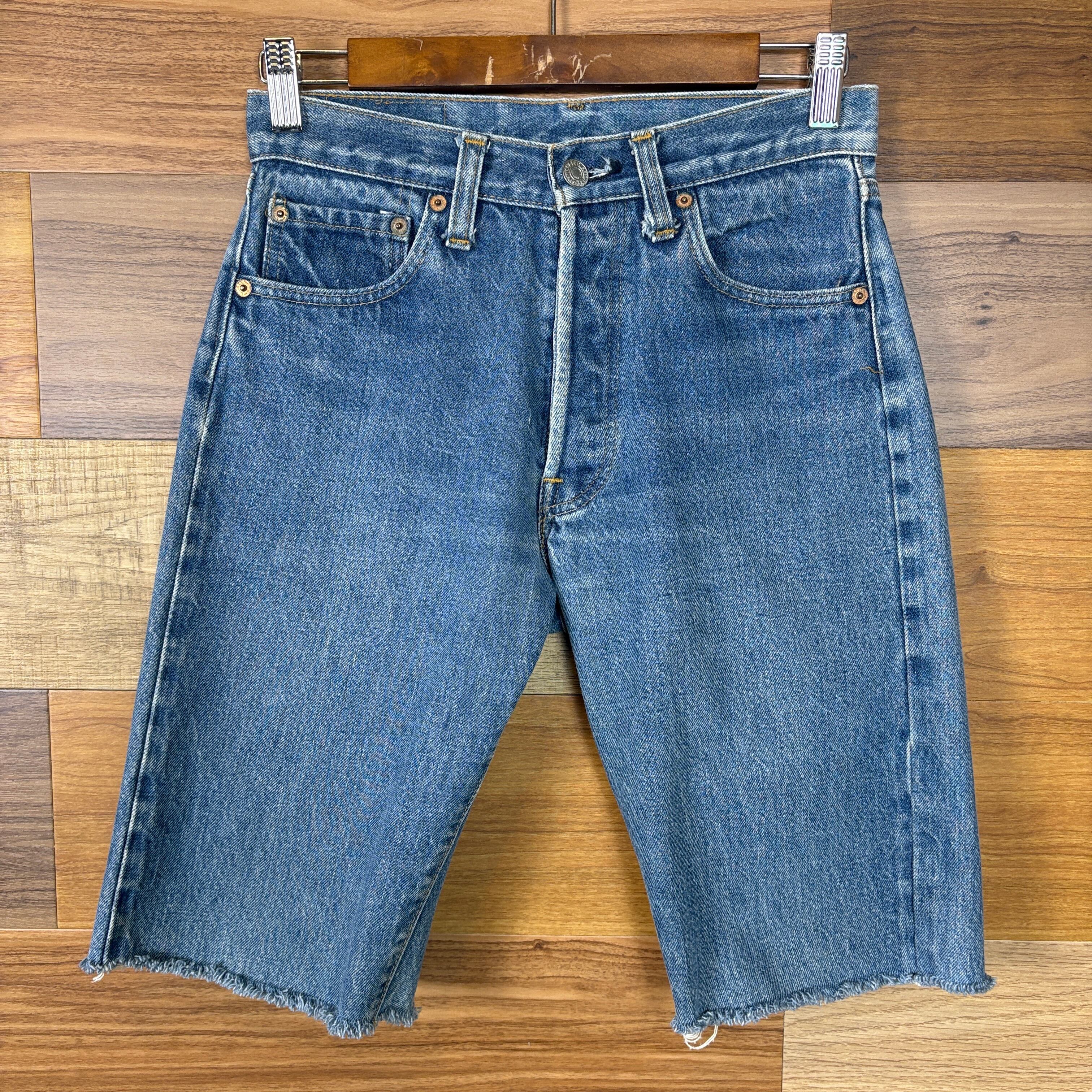 メンズ 70s USA製 Levis 501 66後期 デニム カットオフショーツ 赤耳