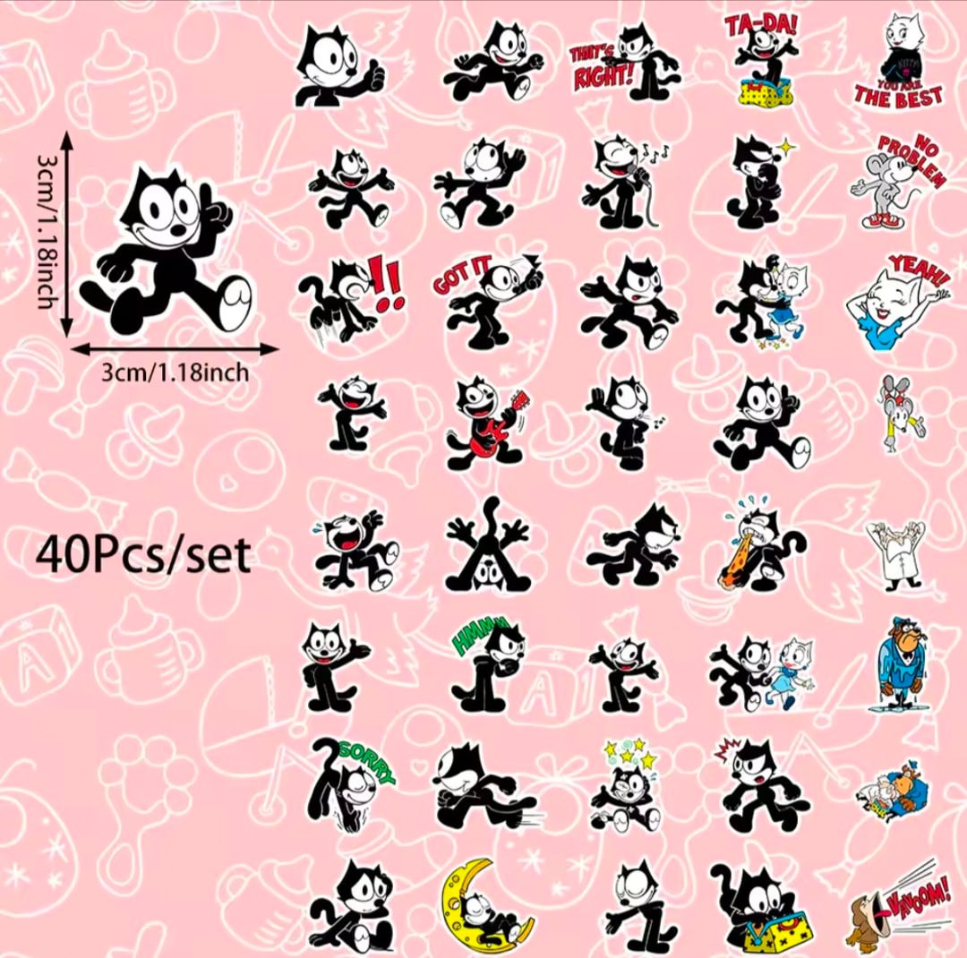 送料無料！【 Felix the Cat / フェリックス ザ キャット/ フィリックス 】STICKER（ステッカー）40枚SET　〚アメリカン雑貨 アメトイ〛